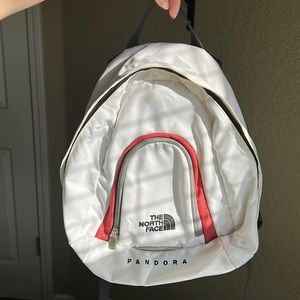 The North Face White and Red Backpack